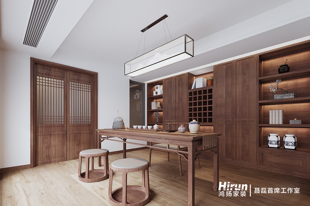 天元美居樂(lè)瓏庭300㎡意境東方復(fù)式 裝修案例效果圖-7