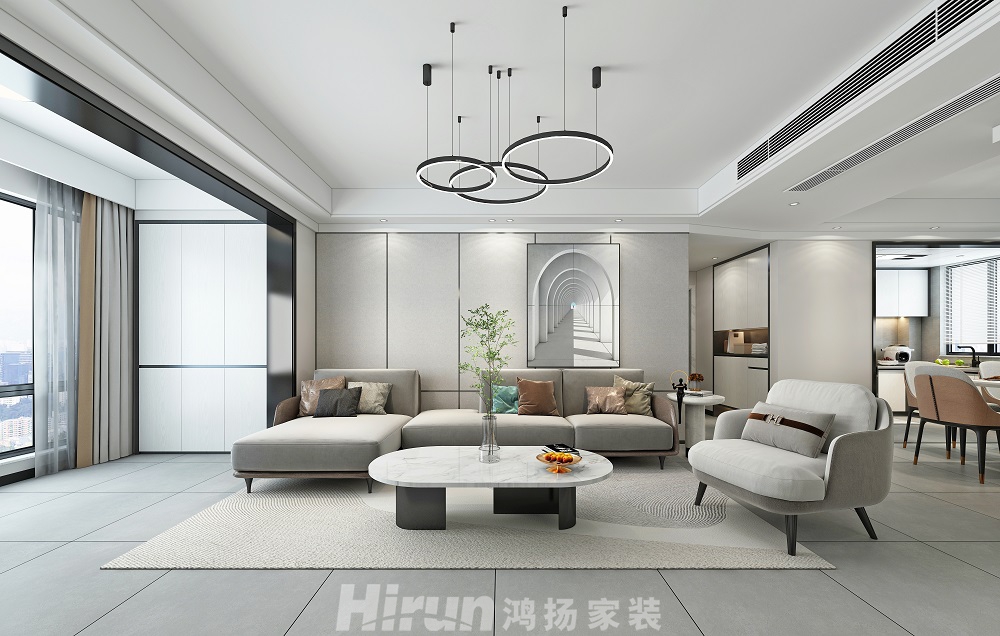 景秀家園145㎡雅致現代四居室 裝修案例效果圖-1