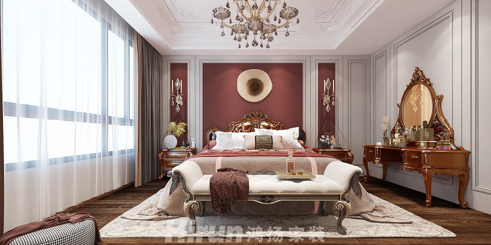 晉合湘水灣180㎡新裝飾主義大平層 裝修案例效果圖-主臥03