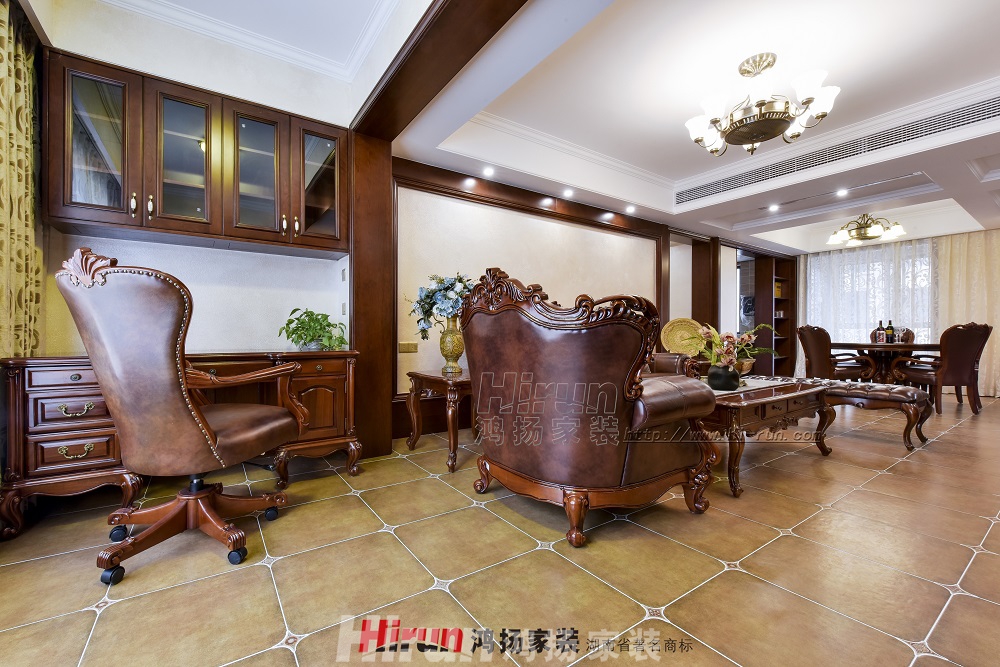 中泰財富湘江165㎡歐美香頌四居室 裝修案例效果圖-2