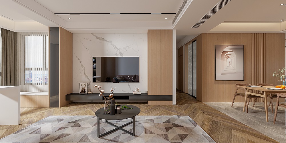 銀泰紅城130㎡北歐之光四居室 裝修案例效果圖-7