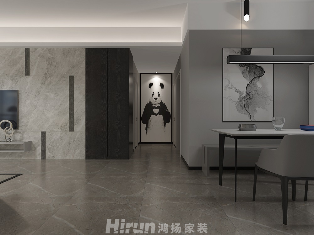 七里橋堡131㎡雅致現代四居室 裝修案例效果圖-過道