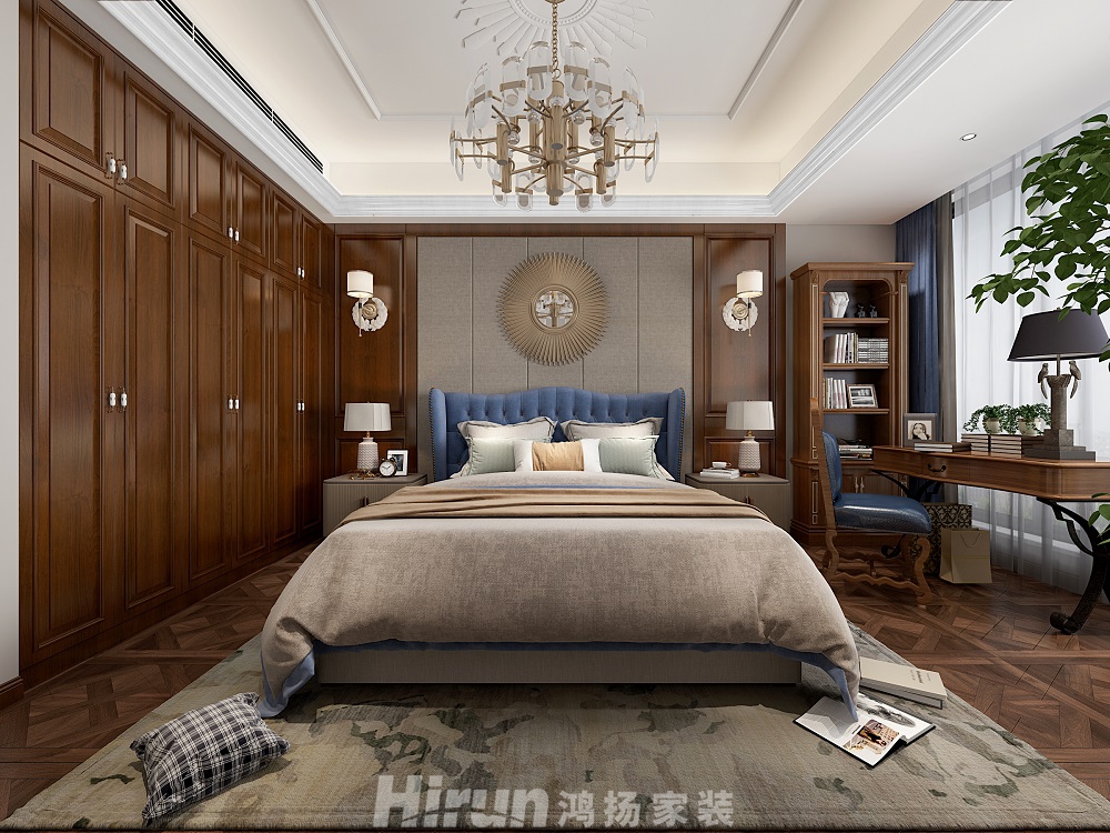 保利中央公園450㎡歐美香頌別墅 裝修案例效果圖-10-2F臥室2