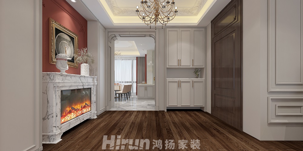 晉合湘水灣180㎡新裝飾主義大平層 裝修案例效果圖-玄關