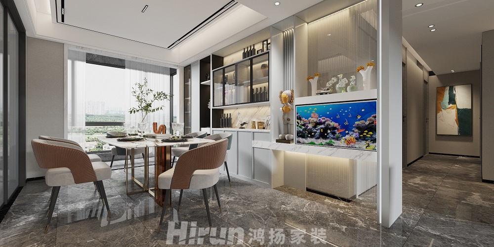 國貿前海灣148㎡新裝飾主義四居室 裝修案例效果圖-酒柜調整角度