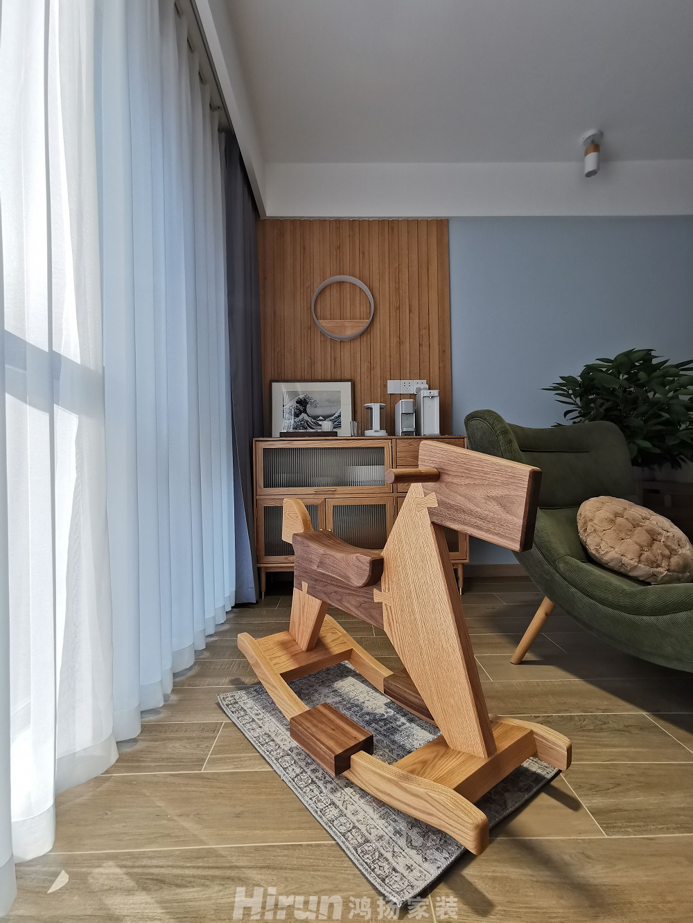 天元廣場110㎡北歐之光三居室 裝修案例效果圖-6