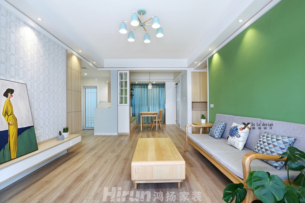 漢口城市廣場115㎡北歐之光三居室 裝修案例效果圖-LJX_2892-