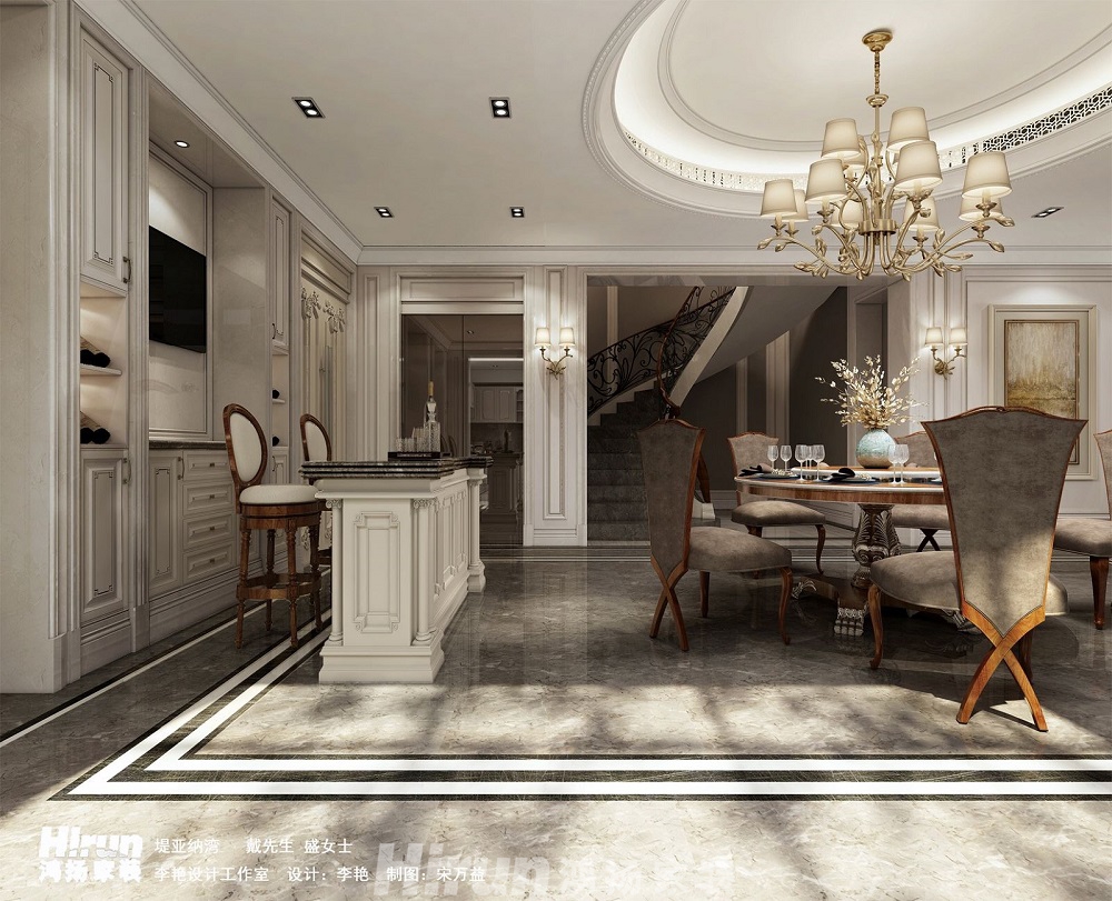 深業堤亞納灣500㎡歐美香頌別墅 裝修案例效果圖-L132394236210516