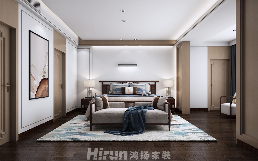 碧桂園280㎡復合寫意別墅 裝修案例效果圖-主臥效果圖2