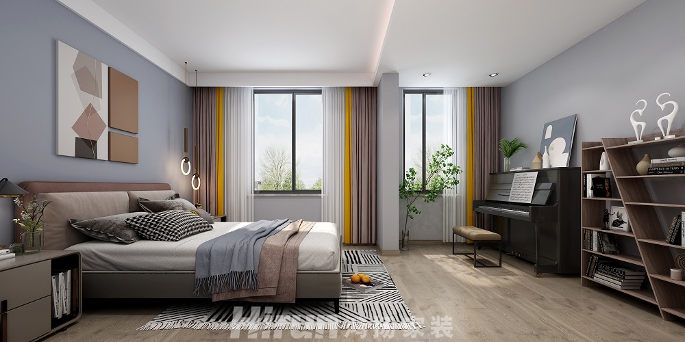 融創(chuàng)提香藍岸200㎡北歐之光復式 裝修案例效果圖-9