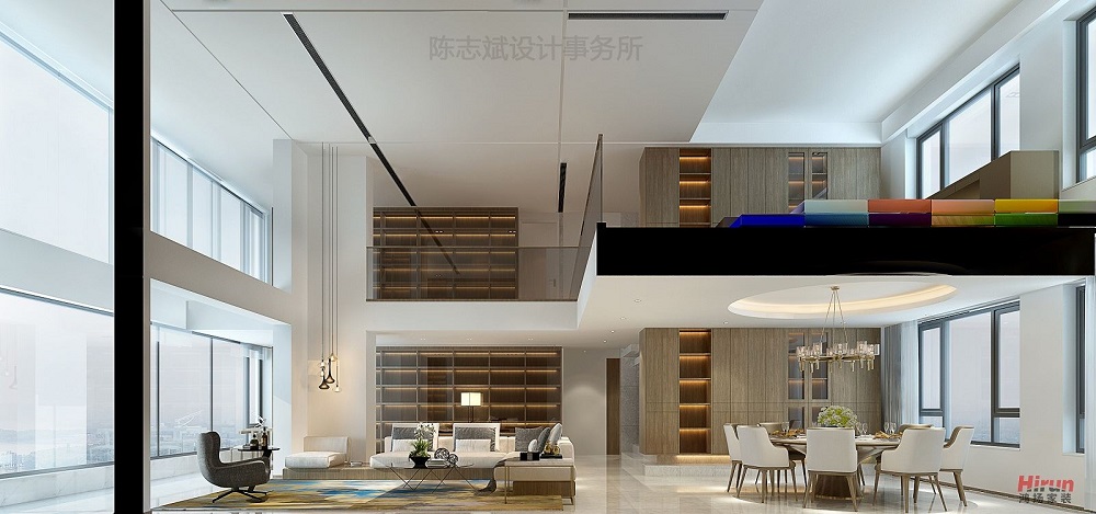 武漢華僑城260㎡雅致現(xiàn)代復(fù)式 裝修案例效果圖-Z132379807579055