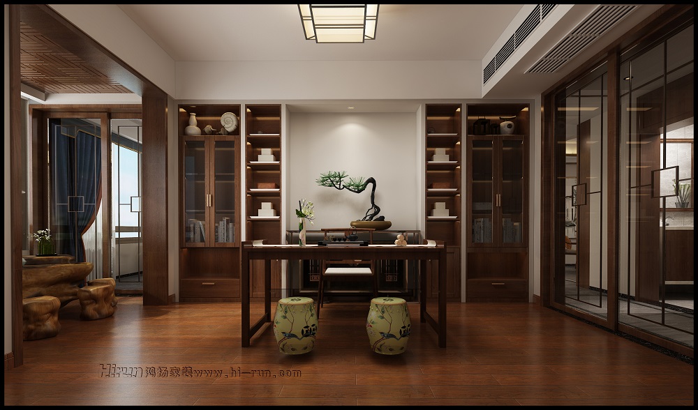 華晨金水灣180㎡復合寫意大平層 裝修案例效果圖-08書房