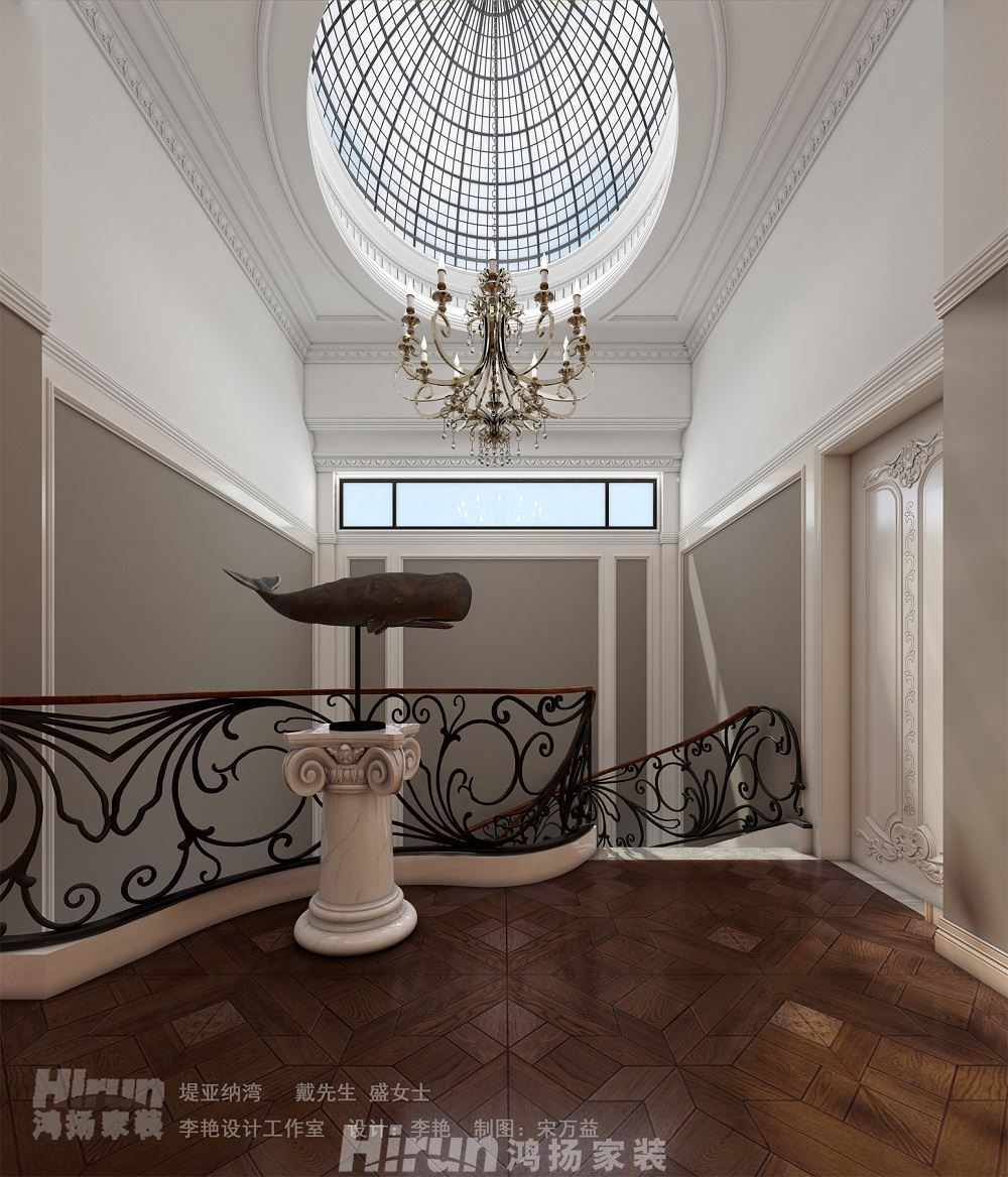 深業堤亞納灣500㎡歐美香頌別墅 裝修案例效果圖-5132394236316475