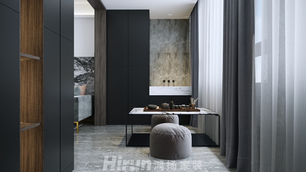 安鄉子龍商務中心156㎡雅致現代四居室 裝修案例效果圖-6