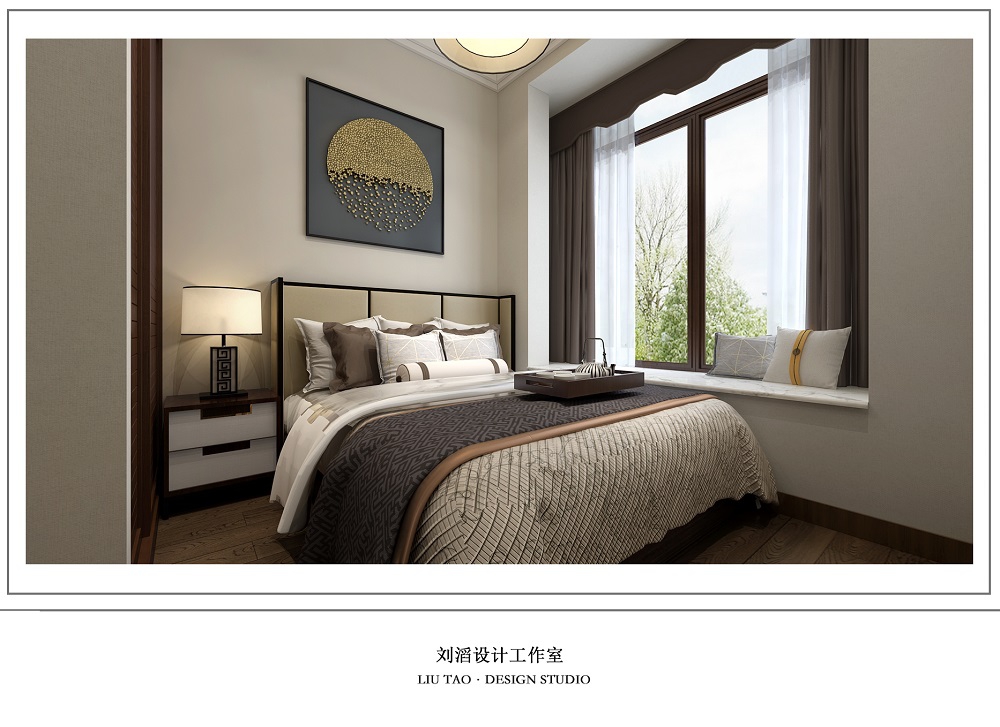 翡翠公園260㎡復合寫意別墅 裝修案例效果圖-6父母房