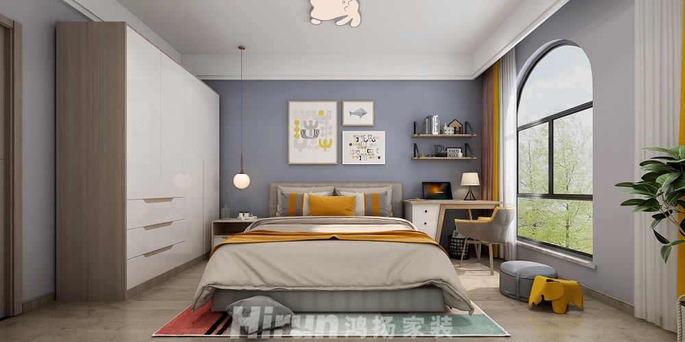 融創(chuàng)提香藍岸200㎡北歐之光復式 裝修案例效果圖-13