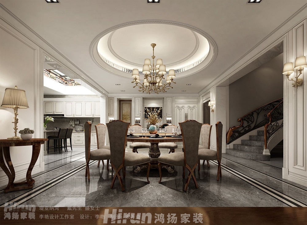 深業堤亞納灣500㎡歐美香頌別墅 裝修案例效果圖-L132394236201074