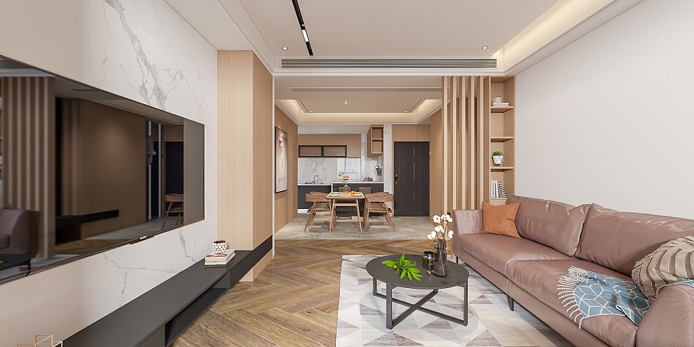 銀泰紅城130㎡北歐之光四居室 裝修案例效果圖-6