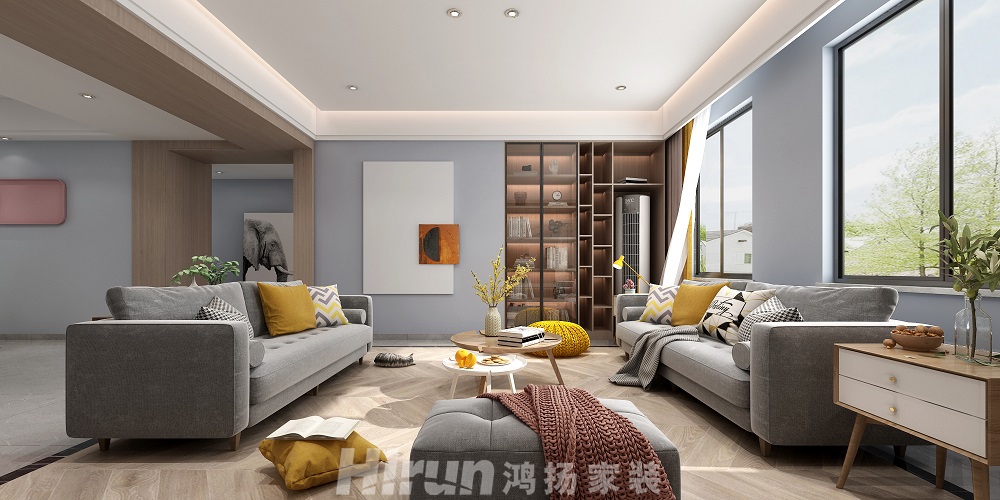 融創(chuàng)提香藍岸200㎡北歐之光復式 裝修案例效果圖-3