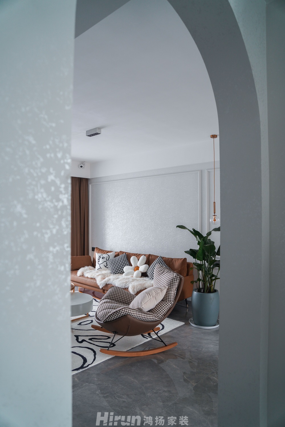 東方名苑120㎡雅致現(xiàn)代三居室 裝修案例效果圖-6