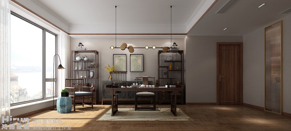 湘江壹號260㎡復合寫意大平層 裝修案例效果圖-E132393375055112