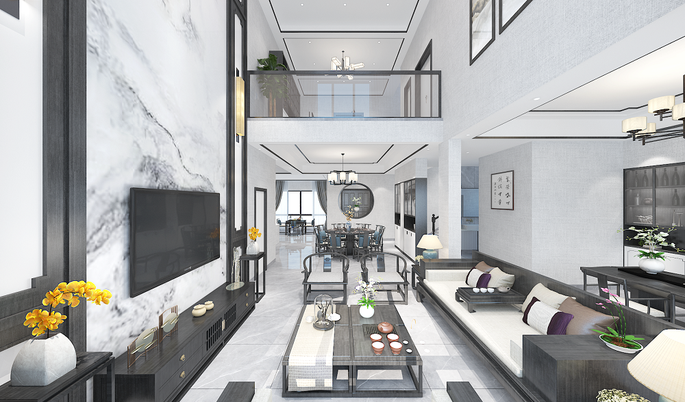 自建房300㎡寫意木構(gòu)別墅 裝修案例效果圖-7