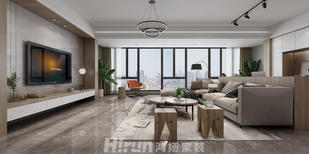 中建江灣壹號(hào)170㎡北歐之光四居室 裝修案例效果圖-2