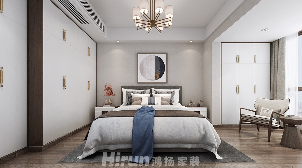 當(dāng)代上品灣320㎡復(fù)合寫意疊墅 裝修案例效果圖-13.父母房