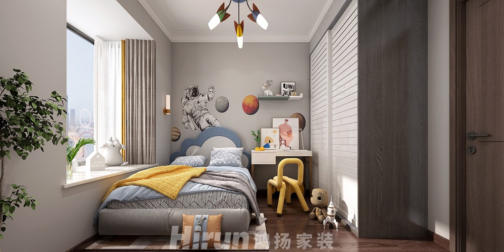 綠地145㎡雅致現(xiàn)代四居室 裝修案例效果圖-8