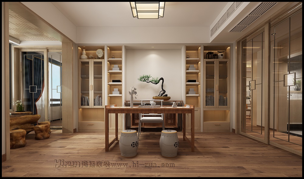 華晨金水灣180㎡復合寫意大平層 裝修案例效果圖-08書房