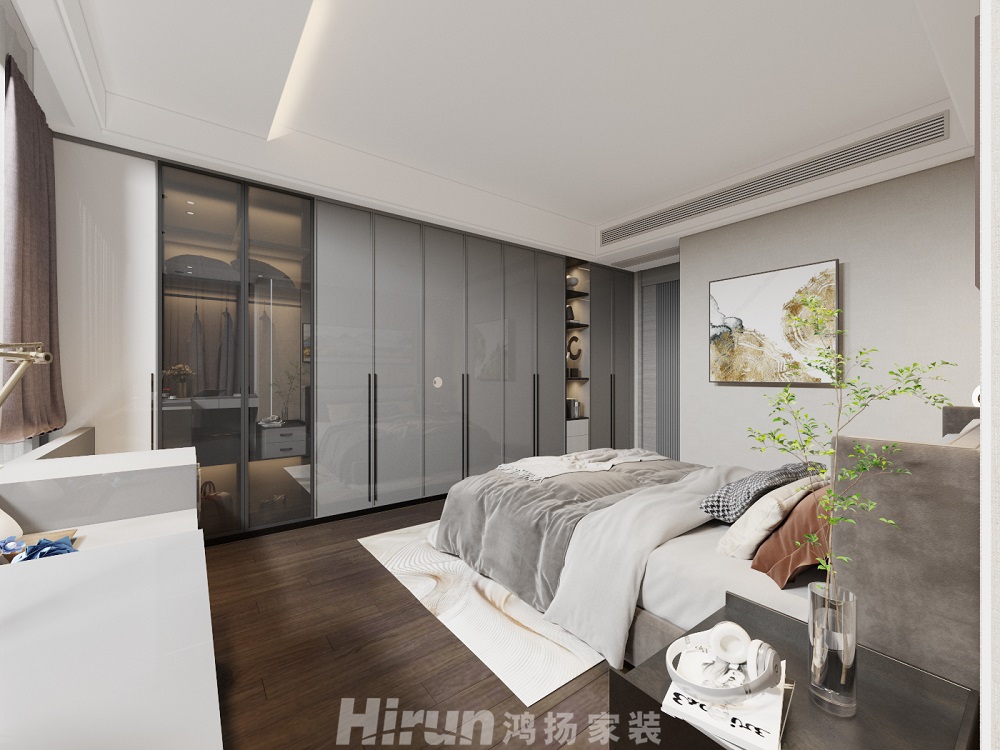 國貿前海灣148㎡新裝飾主義四居室 裝修案例效果圖-主臥室
