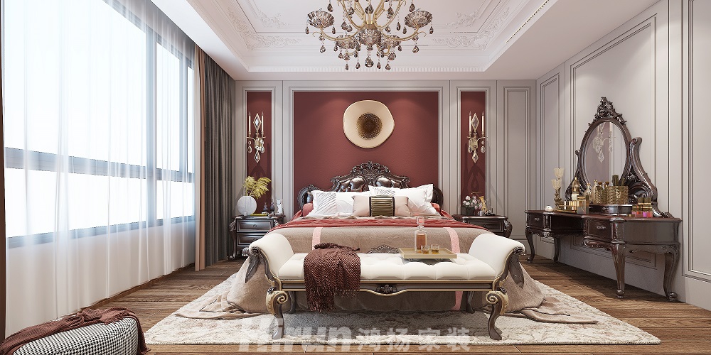 晉合湘水灣180㎡新裝飾主義大平層 裝修案例效果圖-主臥01