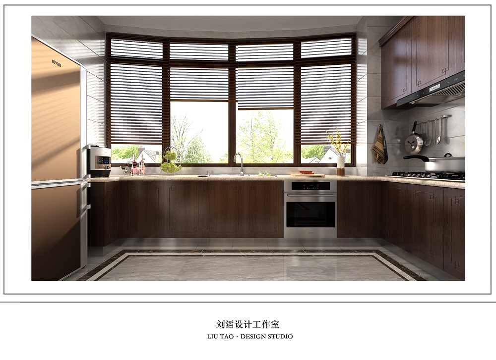 翡翠公園260㎡復合寫意別墅 裝修案例效果圖-5廚房