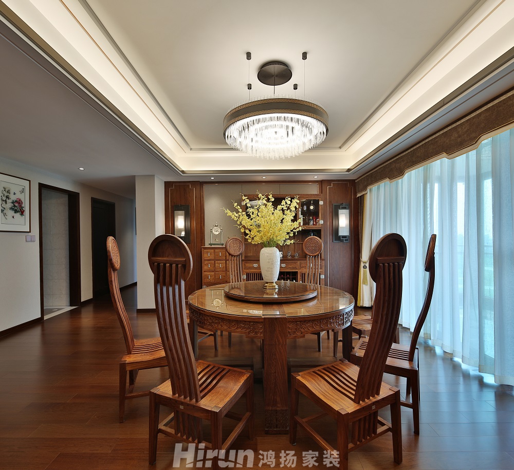 晉合湘水灣280㎡東方古雅大平層 裝修案例效果圖-5