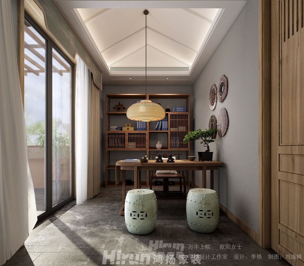 萬豐上院湖韻300㎡江南印象別墅 裝修案例效果圖-8