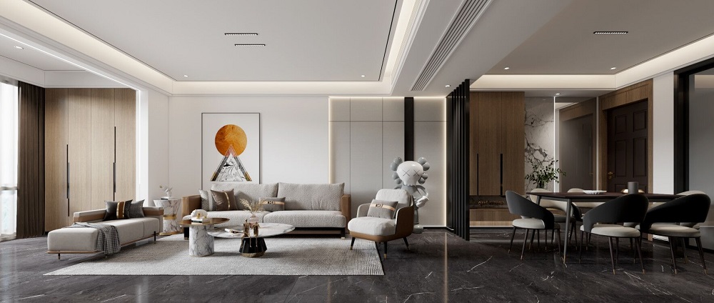 銀泰紅城130㎡北歐之光四居室 裝修案例效果圖-3