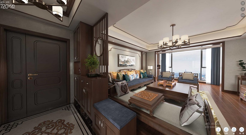 金霖御景160㎡復合寫意四居室 裝修案例效果圖-門廳