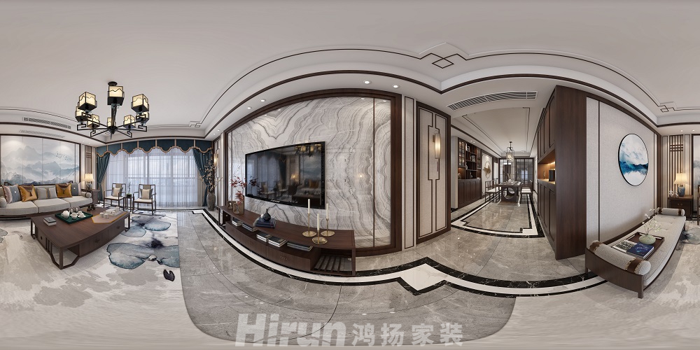 億楓翠城150㎡寫意木構四居室 裝修案例效果圖-客餐廳720