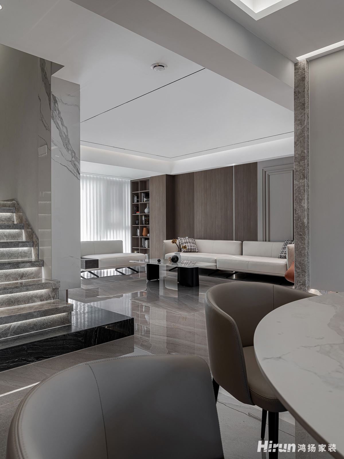 八方小區(qū)320㎡北歐之光復(fù)式 裝修案例實景圖-002-(1)