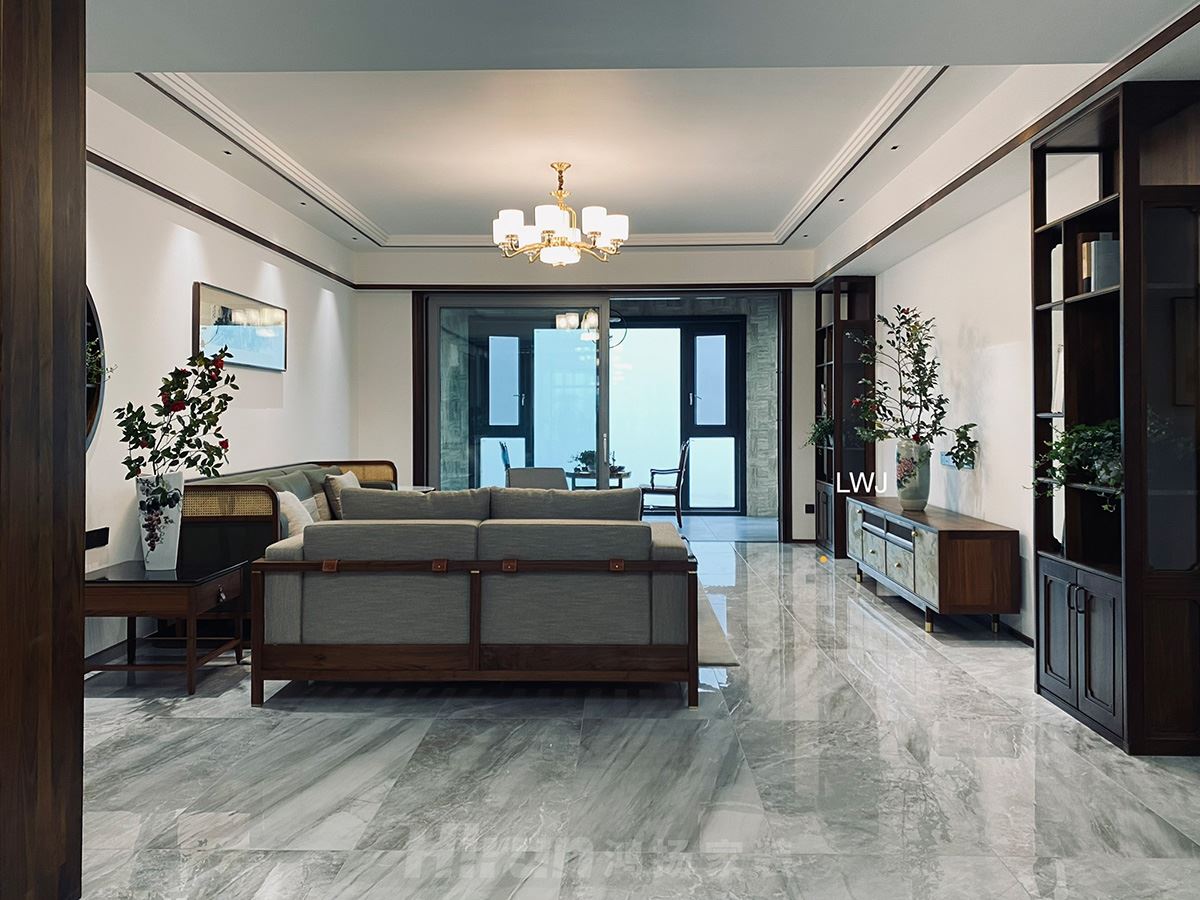 湘江壹號260㎡復(fù)合寫意大平層 裝修案例實景圖-客廳