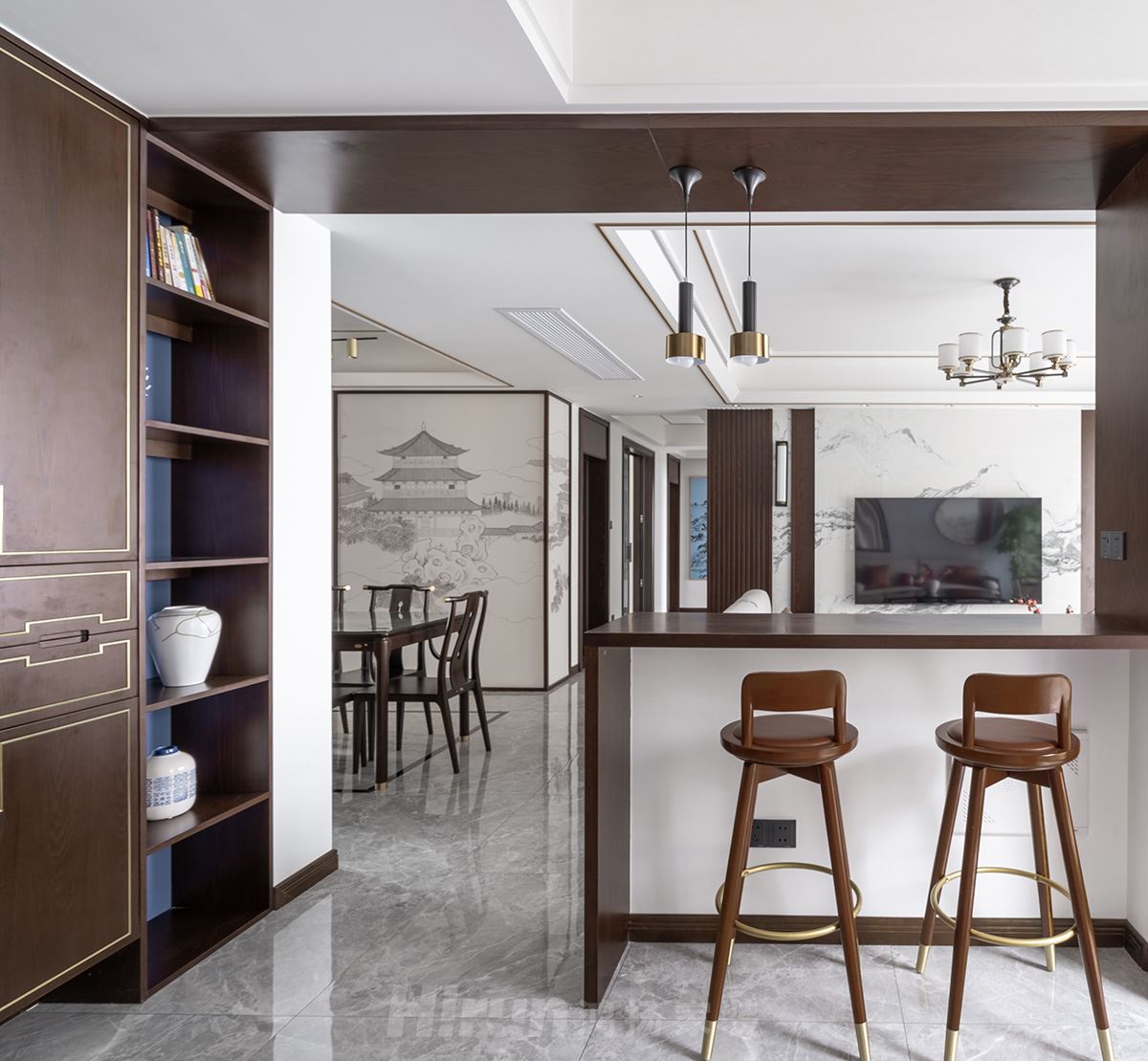 銀港國際125㎡復合寫意四居室 裝修案例實景圖-image16