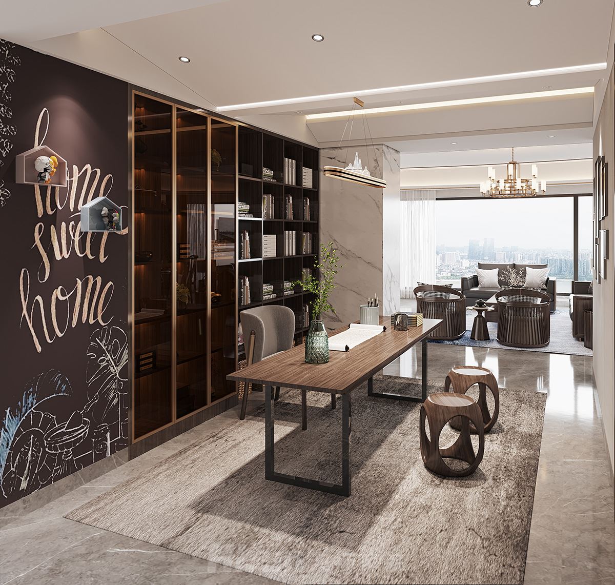 北辰府300㎡復合寫意大平層 裝修案例實景圖-4ec20c649353717b92e88998545b3c1