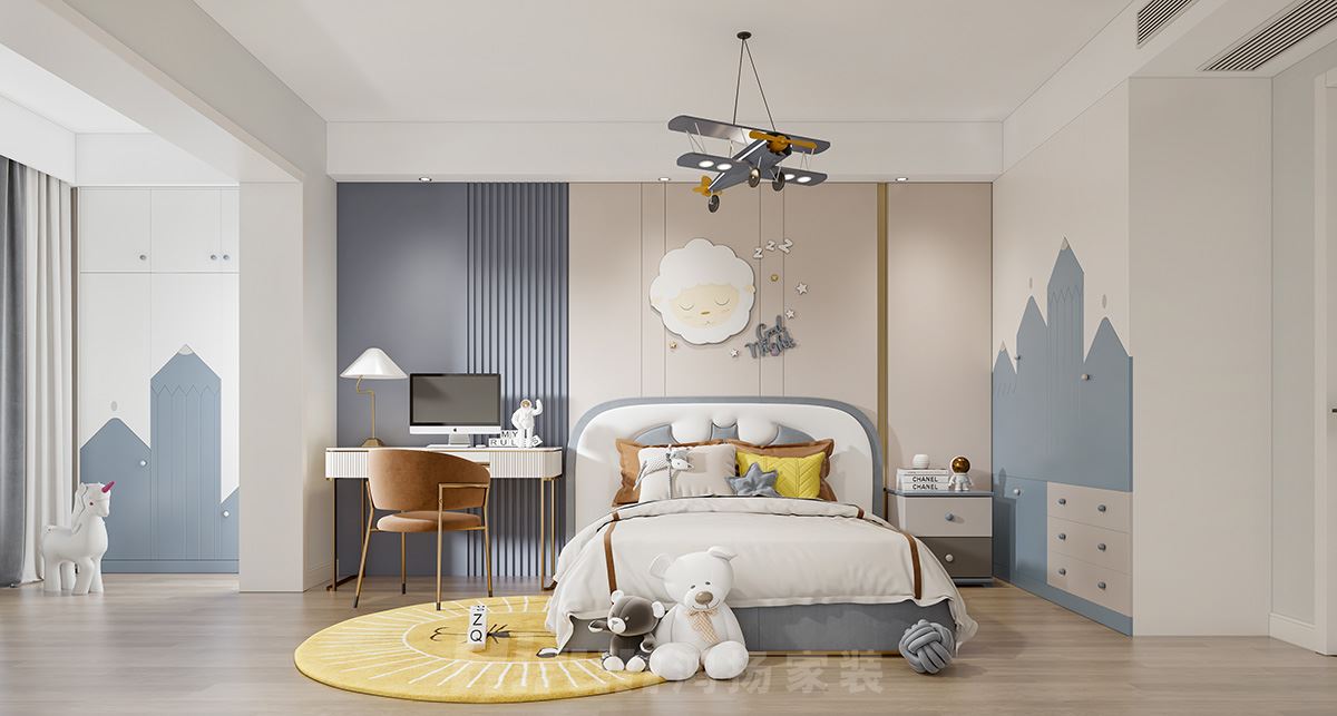 美的梧桐山莊160㎡新裝飾主義四居室 裝修案例效果圖-08