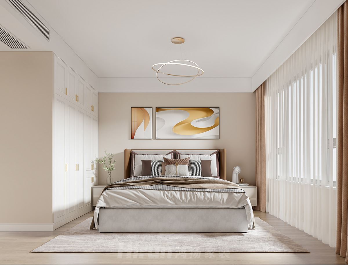 美的梧桐山莊160㎡新裝飾主義四居室 裝修案例效果圖-04