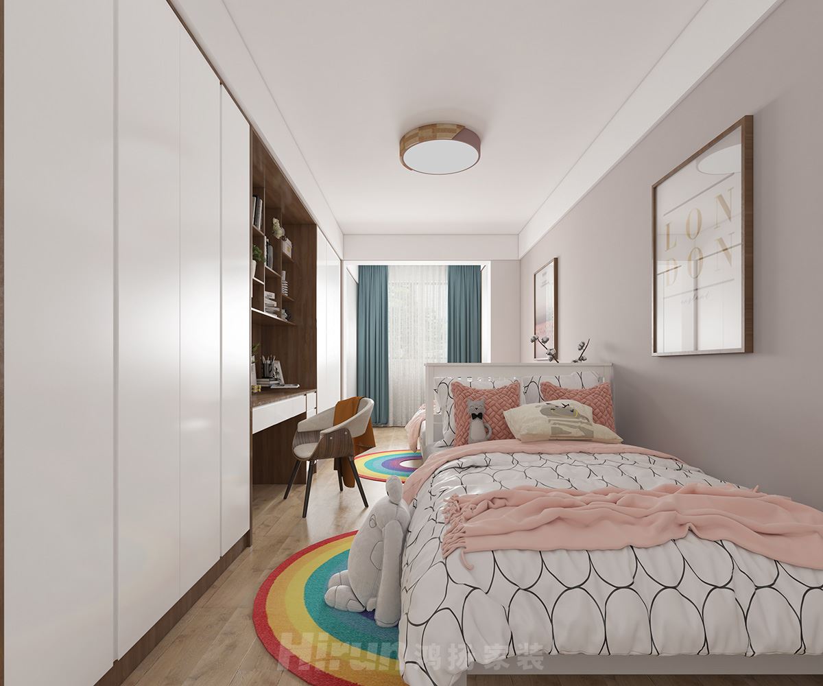 豐和園140㎡北歐之光三居室 裝修案例效果圖-小孩房