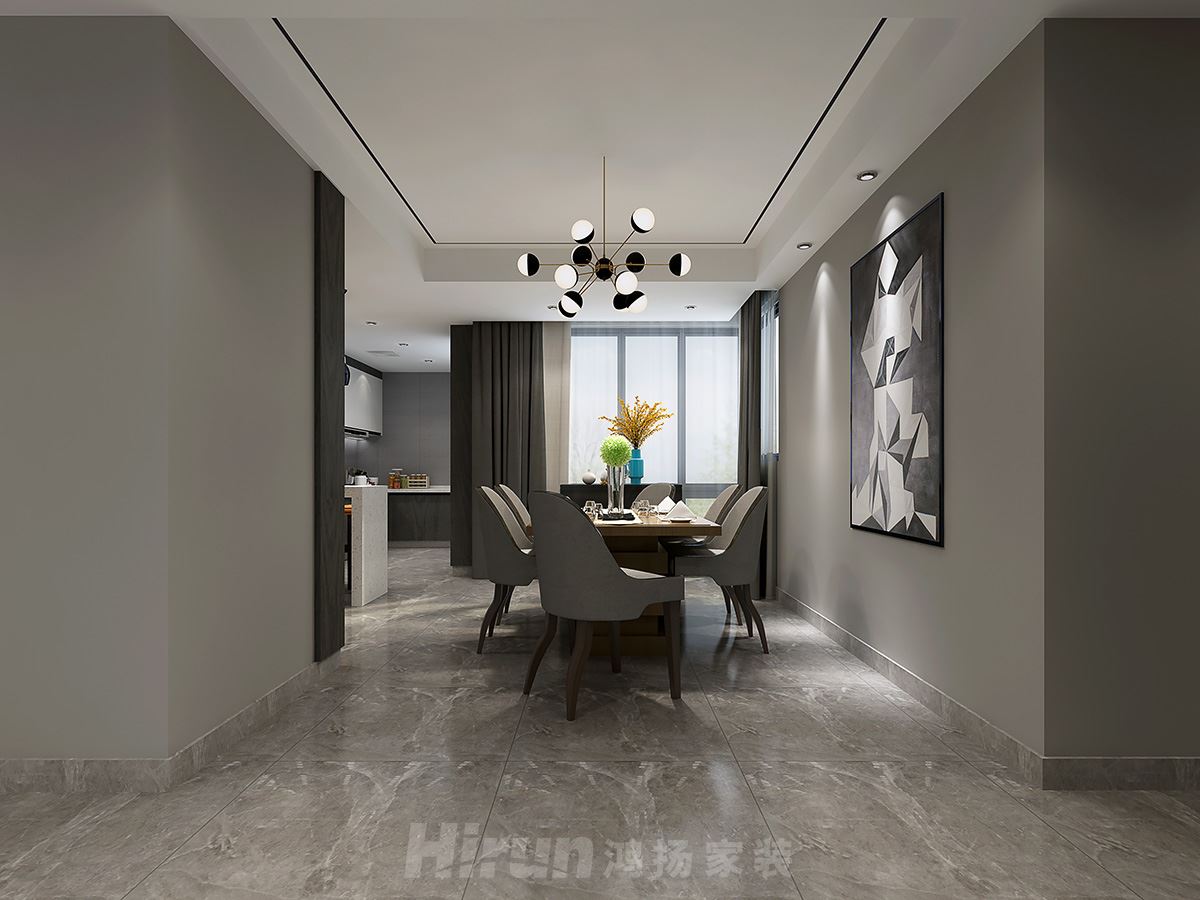 盛世華都146㎡雅致現代大平層 裝修案例效果圖-003餐廳