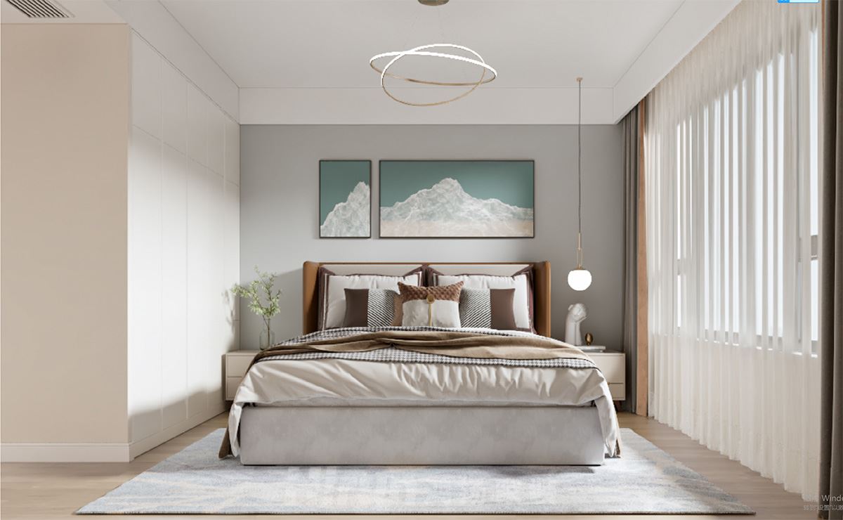 美的梧桐山莊160㎡新裝飾主義四居室 裝修案例效果圖-06