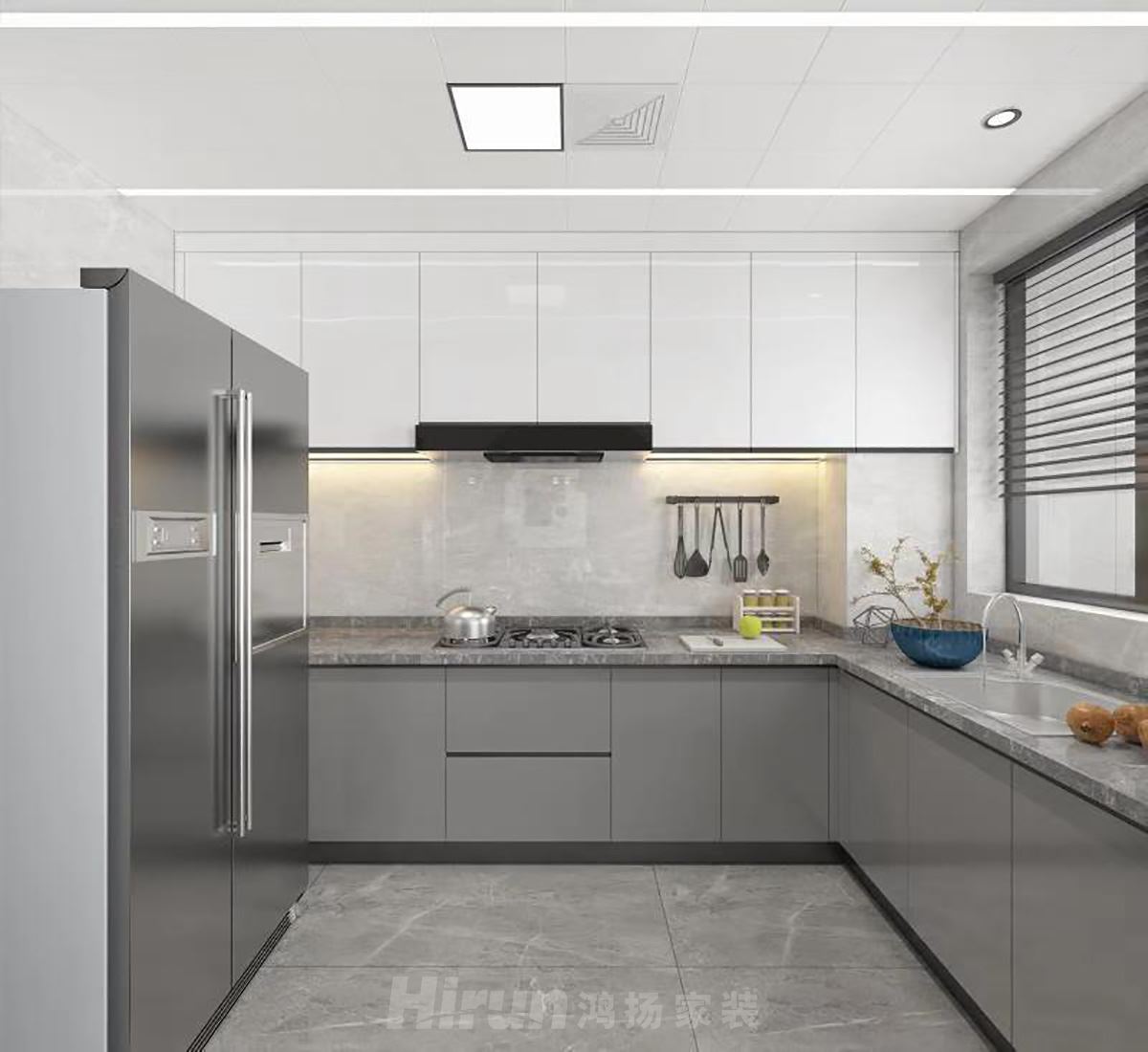 金時花園133㎡雅致現(xiàn)代三居室 裝修案例效果圖-廚房改