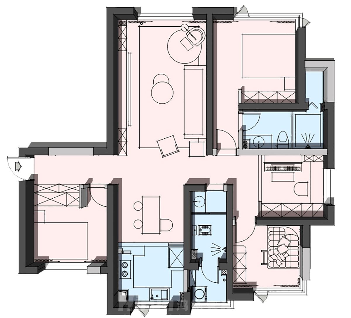 保利西海岸140㎡雅致現代四居室 裝修案例實景圖-image13