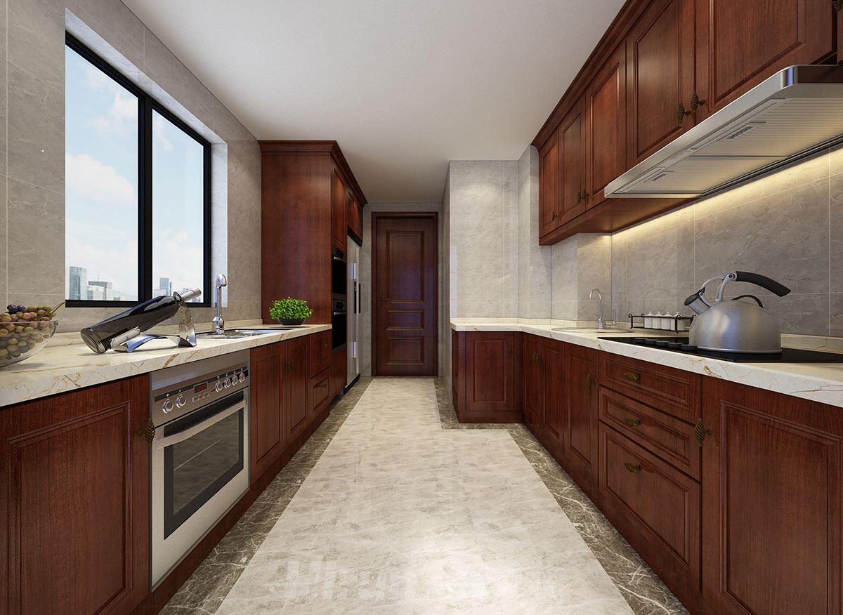 第六都210㎡復合寫意大平層 裝修案例效果圖-廚房